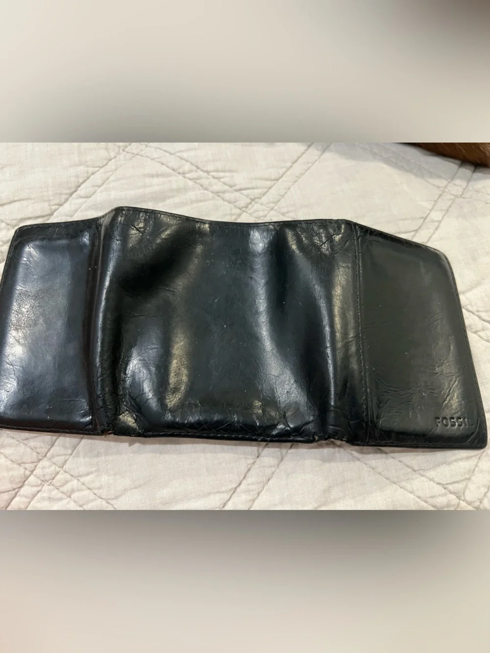 Fossil Black Leather Bi-Fold Men’s Wallet